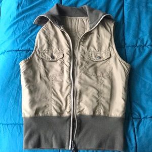 COLUMBIA Reversible Zip Textured Vest Brown Green